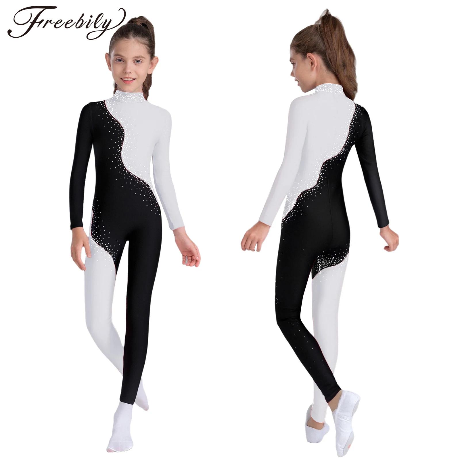 Yoga Fitness Model - Dziecięcy Dziewczęcy Błyszczący Strój Gimnastyczny do