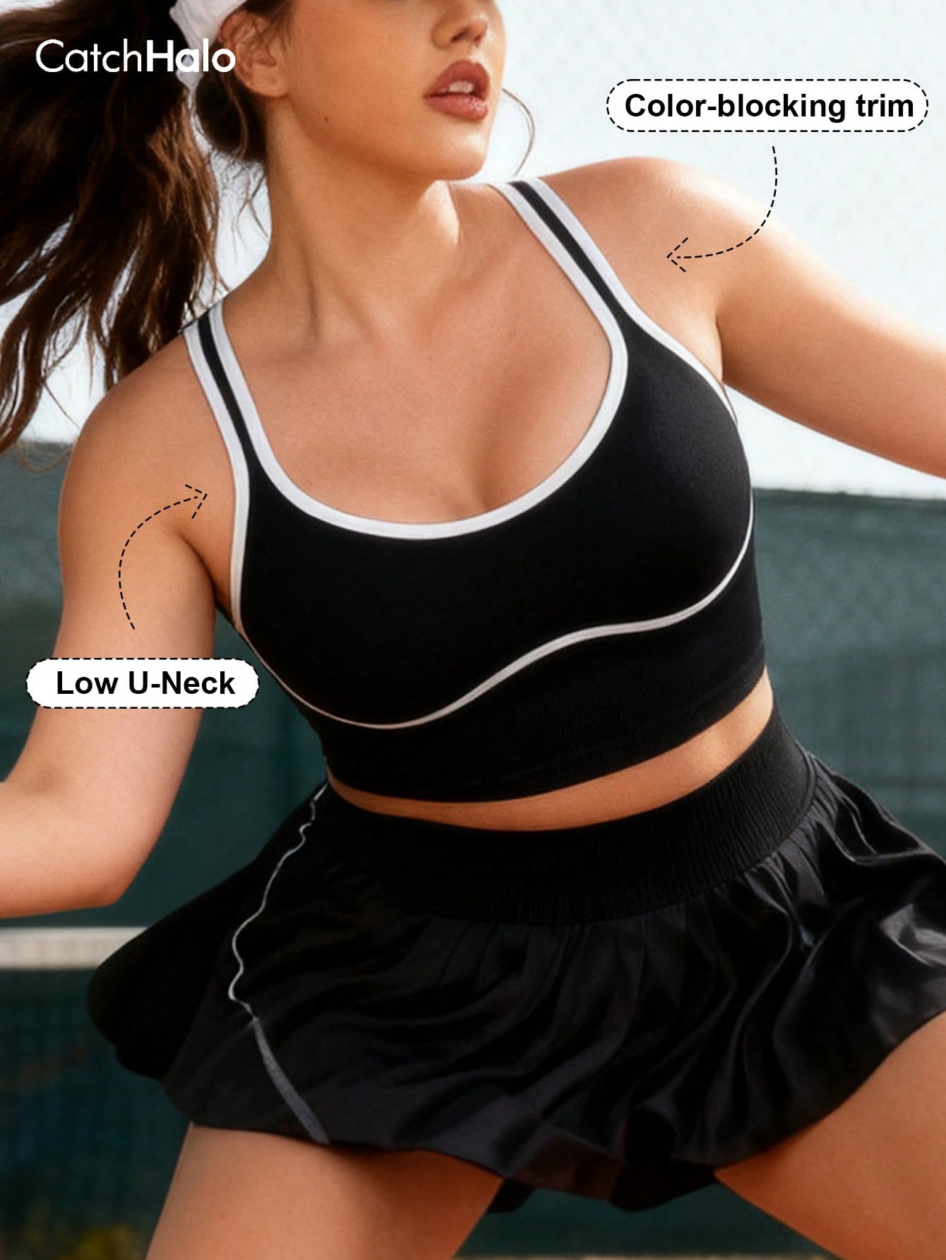 Yoga Fitness Plus - Damski bezszwowy bralet plus size z
