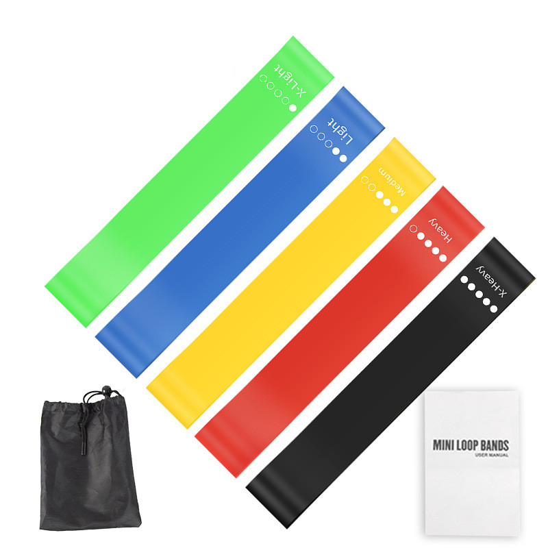 Yoga Fitness Stretching Strap - Zestaw 5 gum oporowych TPE z