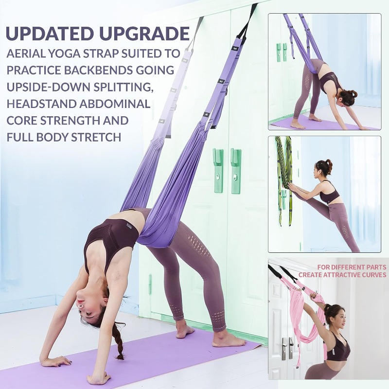 Yoga Fitness Stretching Strap - Regulowany zestaw hamaka do aerial jogi,