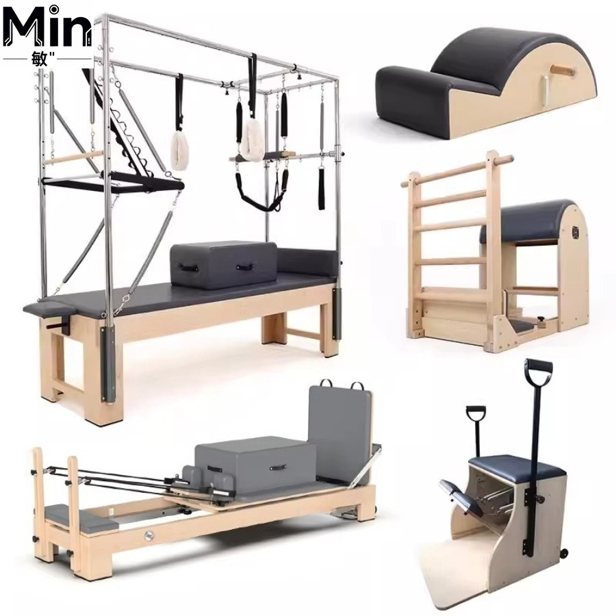 Yoga Fitness Reformer - Zestaw 5 elementów Drewniane łóżko do