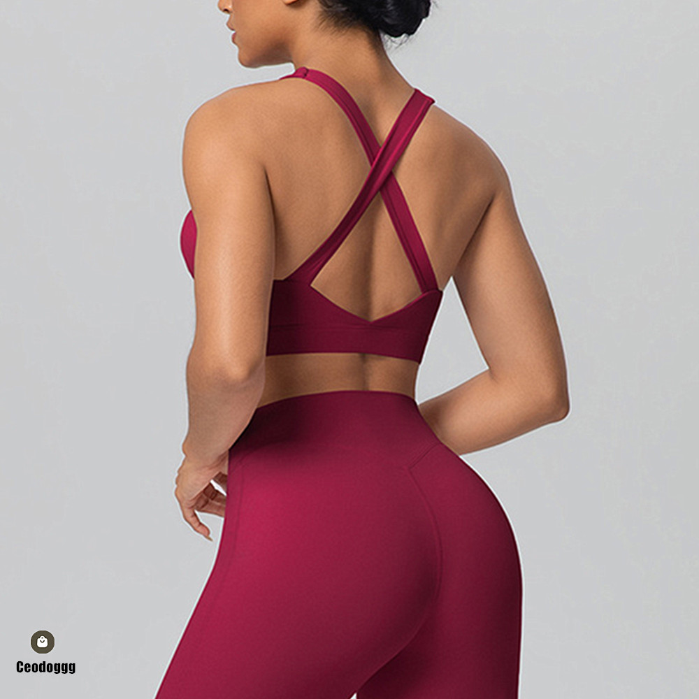 Yoga Fitness Stretching Strap - Biustonosz sportowy z wkładkami, na ramiączkach,